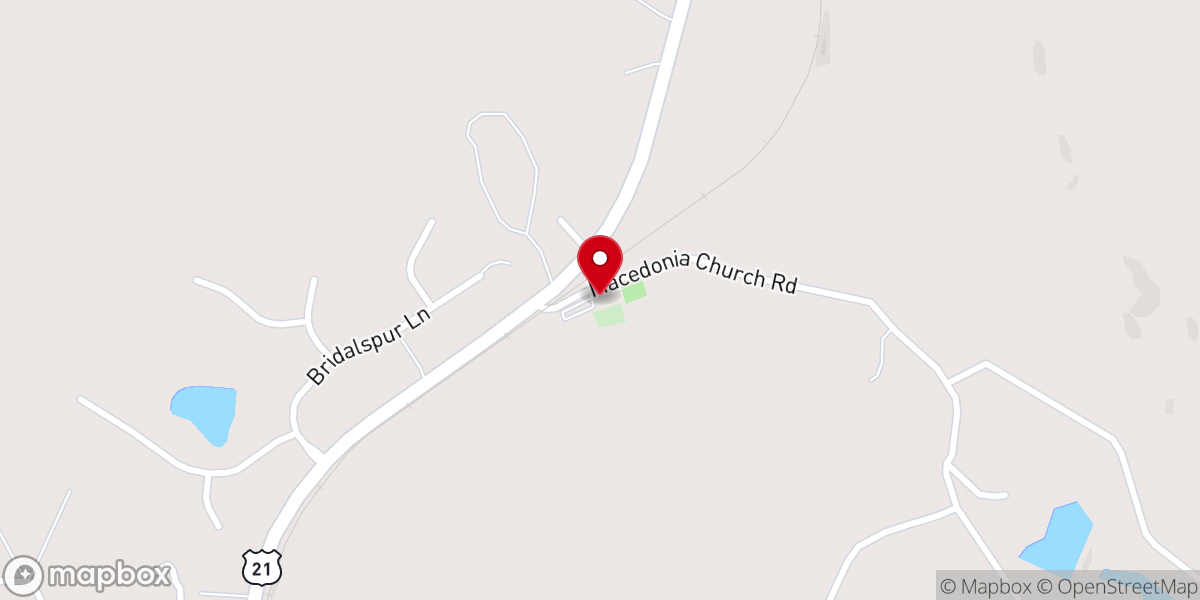 Map showing location of Macedonia Baptist Church of Ridgeway South Carolina Inc