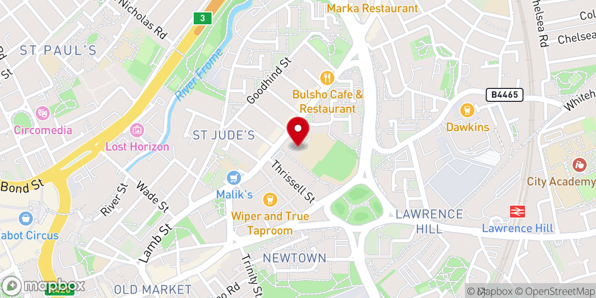 Map showing location of Easton Christian Family Centre