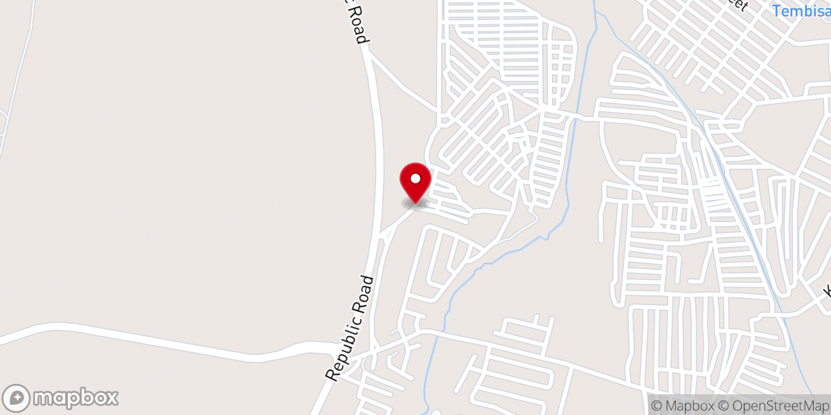 Map showing location of Apostolic Faith Mission Temple of Worship Centre