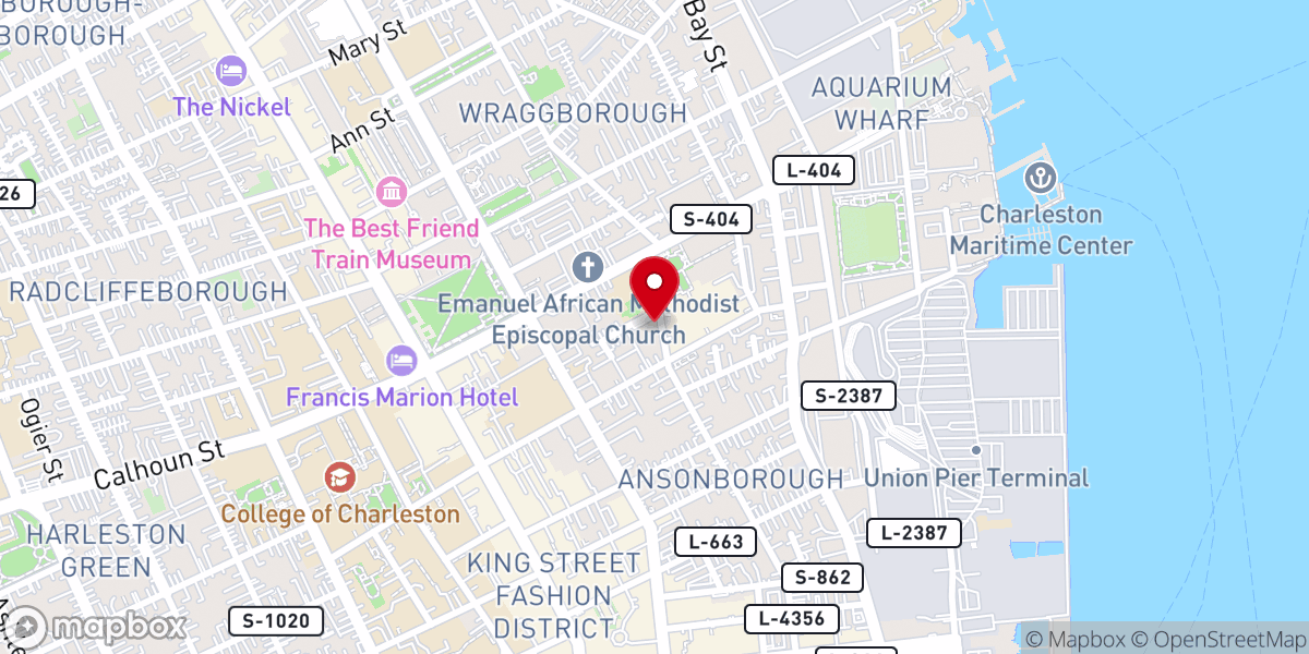 Map showing location of St John's Reformed Episcopal Church