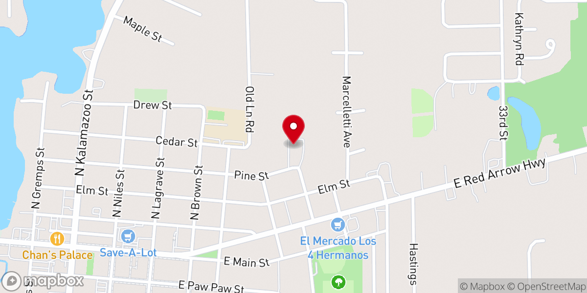 Map showing location of Trinity Lutheran Church