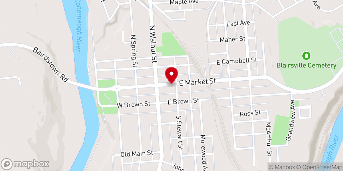 Map showing location of Market Street Pastries