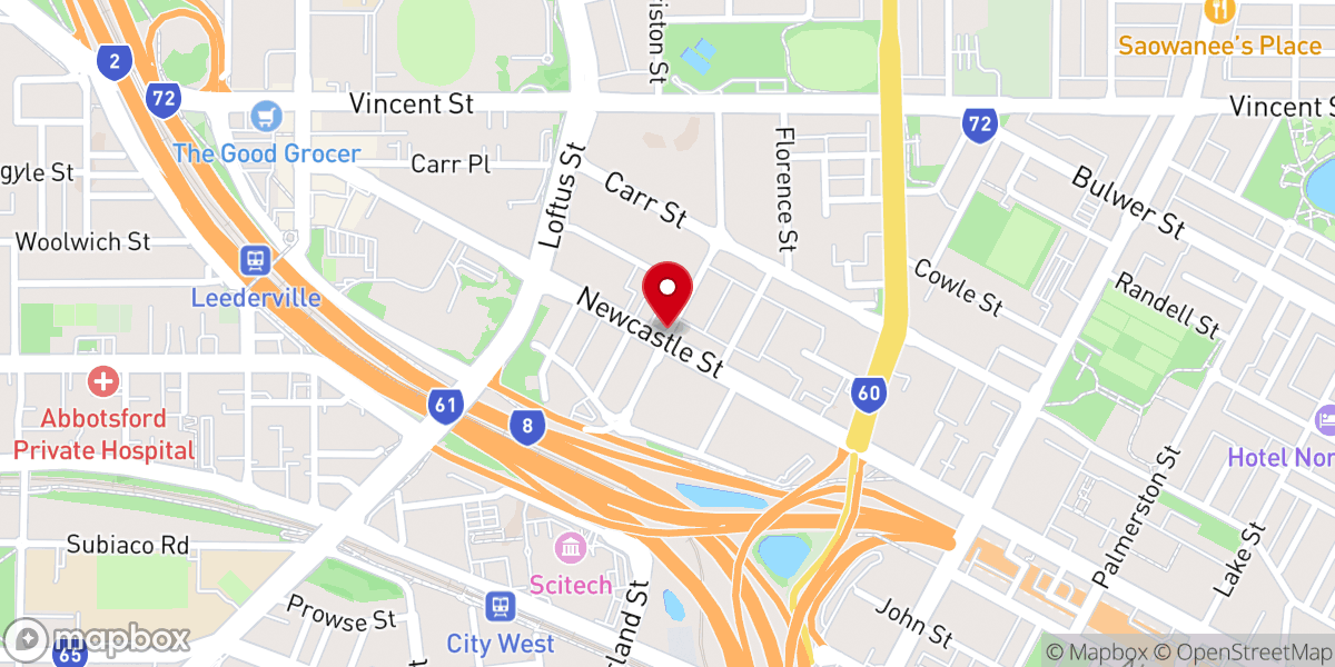 Map showing location of Heart for the City Church Central