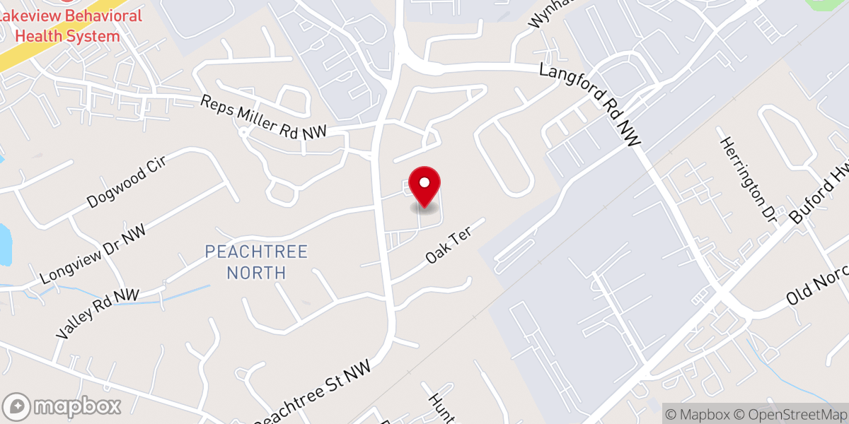Map showing location of Generations Church Norcross