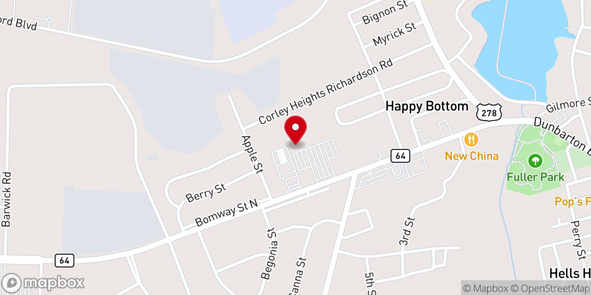 Map showing location of New Home Baptist Church