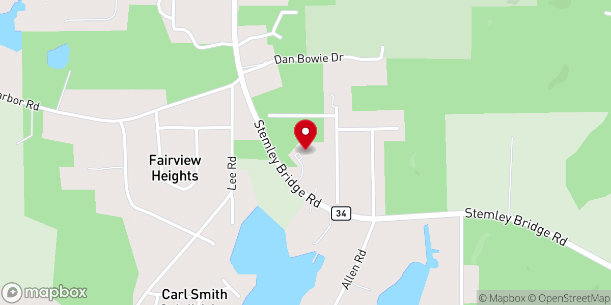 Map showing location of Lakewood Presbyterian Church