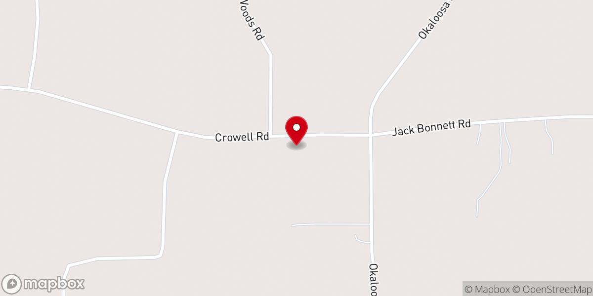 Map showing location of Oak Grove Baptist Church