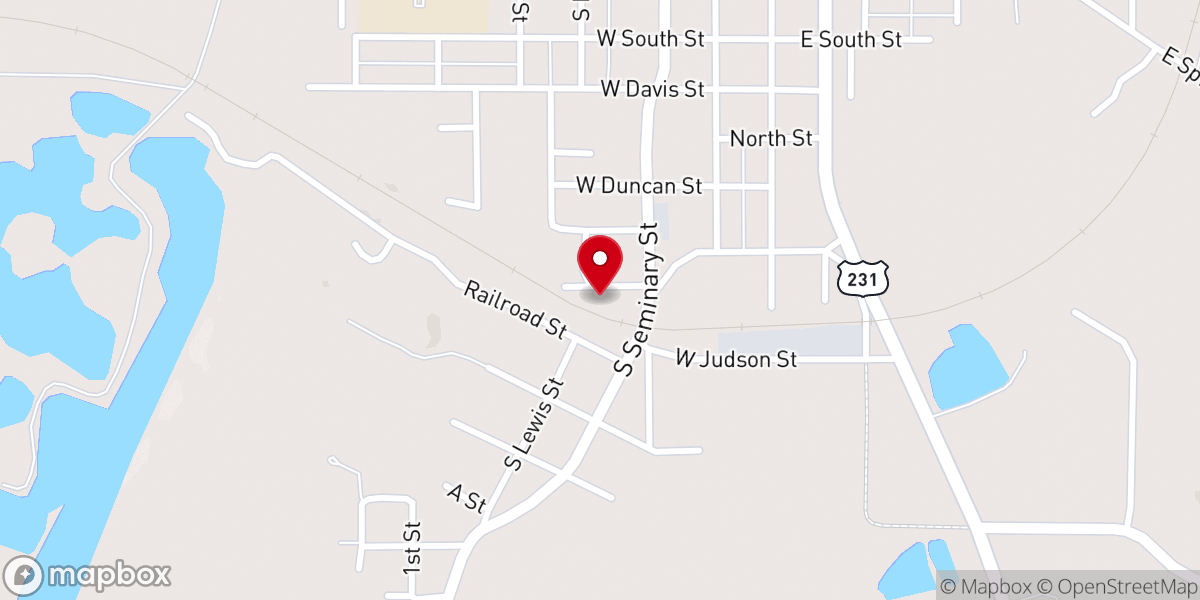Map showing location of First Pentecostal Church