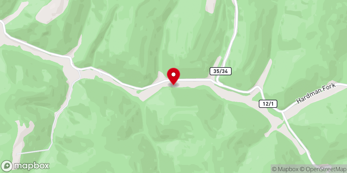 Map showing location of Little Creek Church
