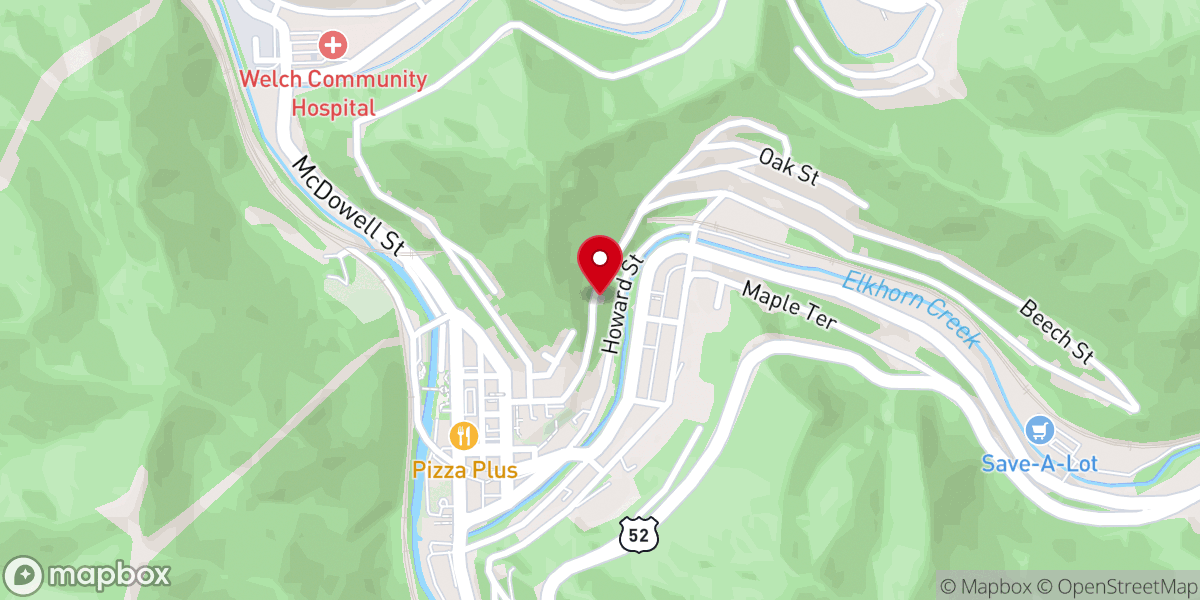 Map showing location of St James Baptist Church