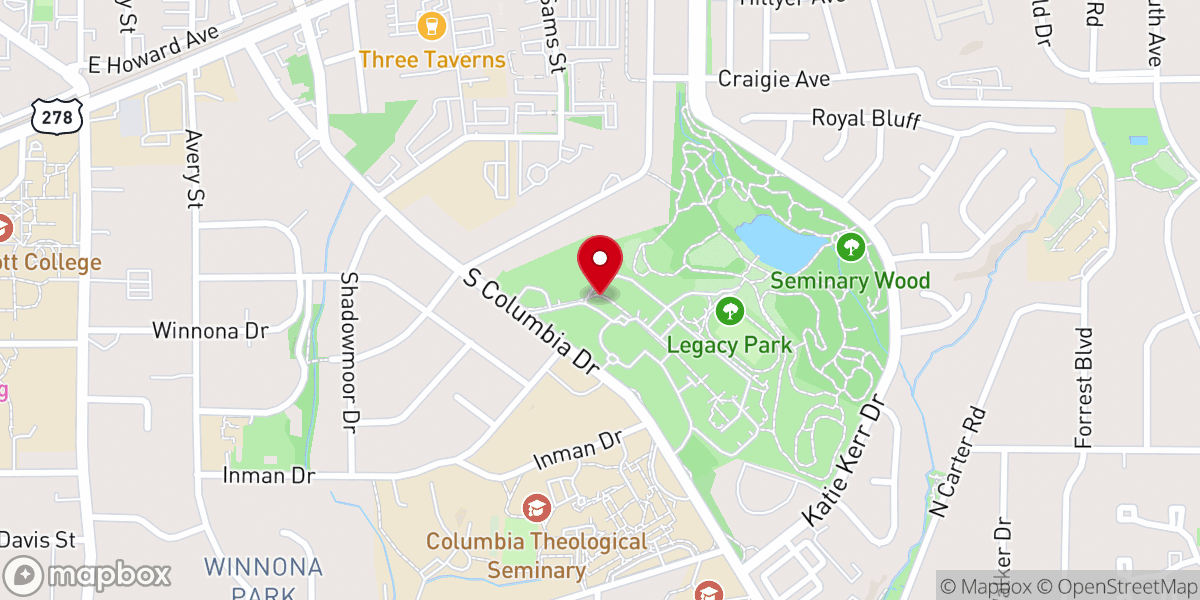 Map showing location of Moore Chapel at Legacy Park