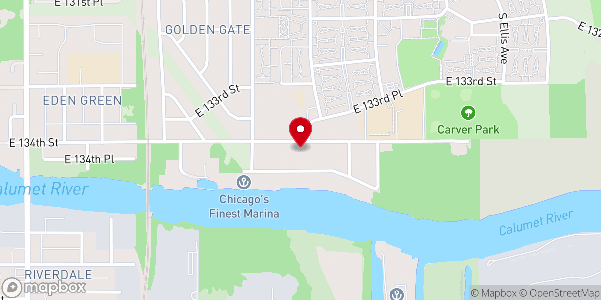 Map showing location of Mount Olive Missionary Baptist Church