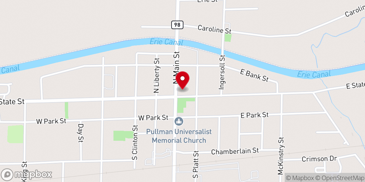Map showing location of THE FIRST PRESBYTERIAN CHURCH
