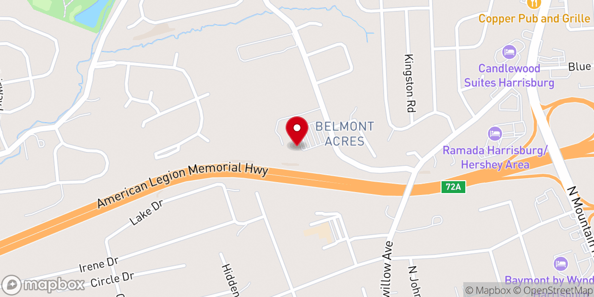 Map showing location of New Hope Church