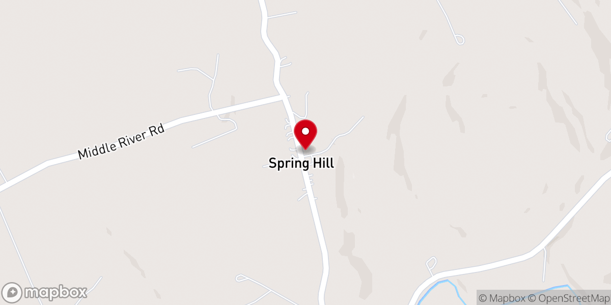 Map showing location of Spring Hill Presbyterian Church