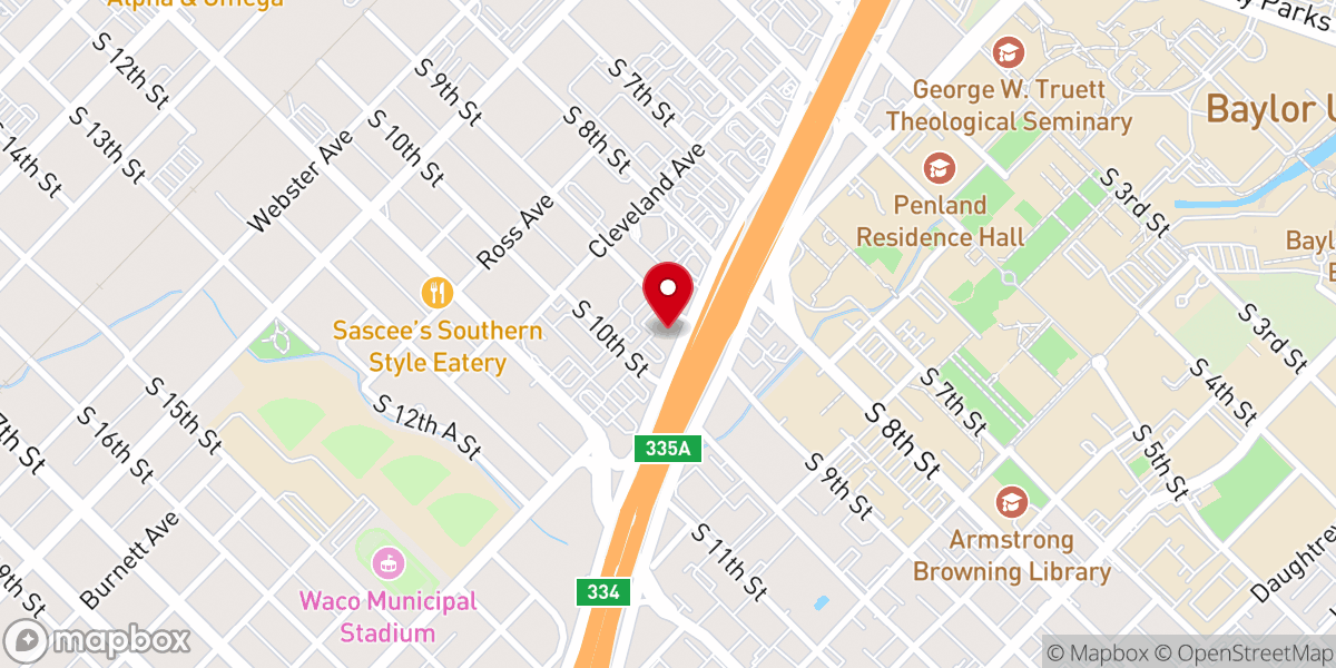 Map showing location of Greater Ebenezer Baptist Church