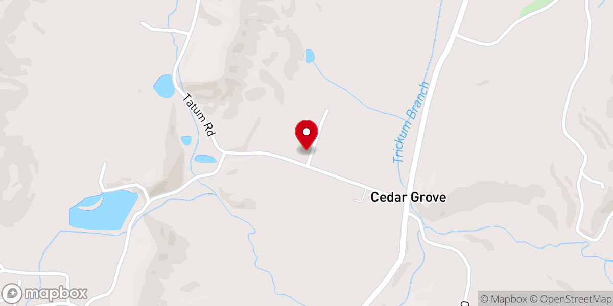 Map showing location of Antioch Baptist Church