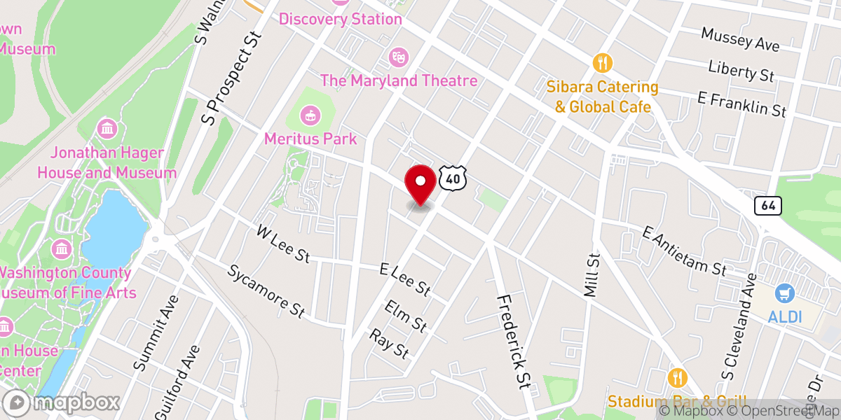 Map showing location of Congregation B'nai Abraham