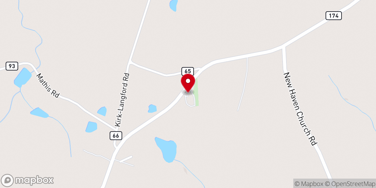 Map showing location of Community Baptist Church
