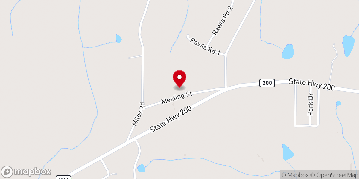 Map showing location of Pinegrove Baptist Church