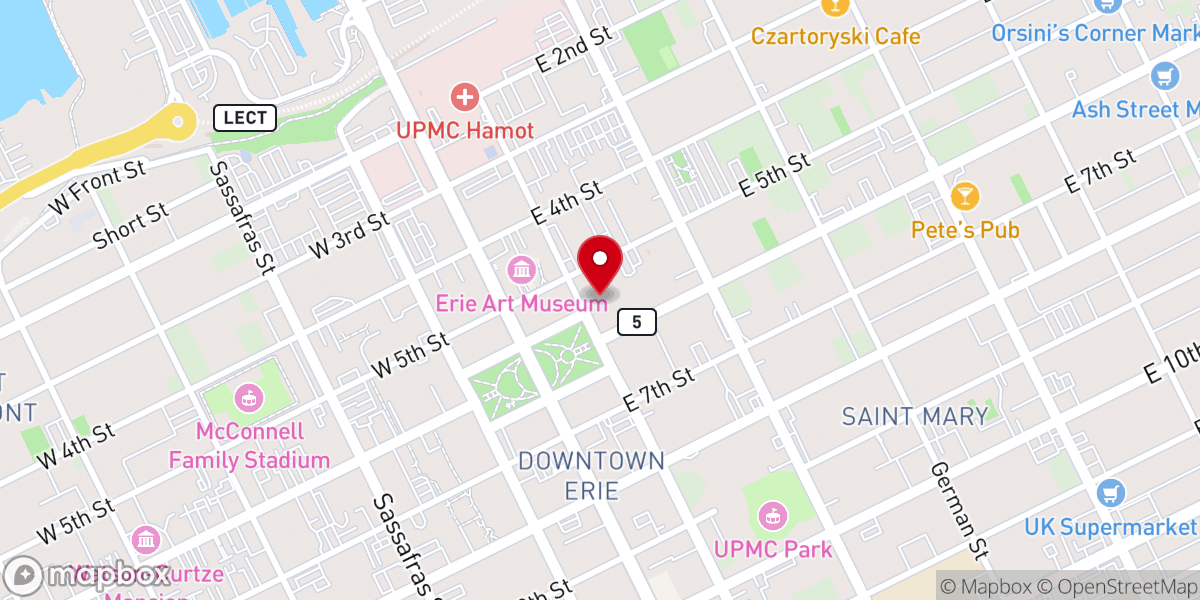 Map showing location of Erie Insurance: Corporate Headquarters