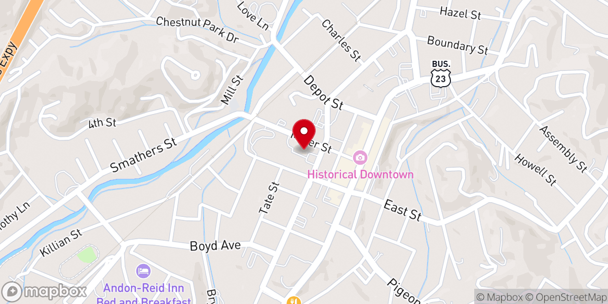 Map showing location of Grace Church in the Mountains Easter