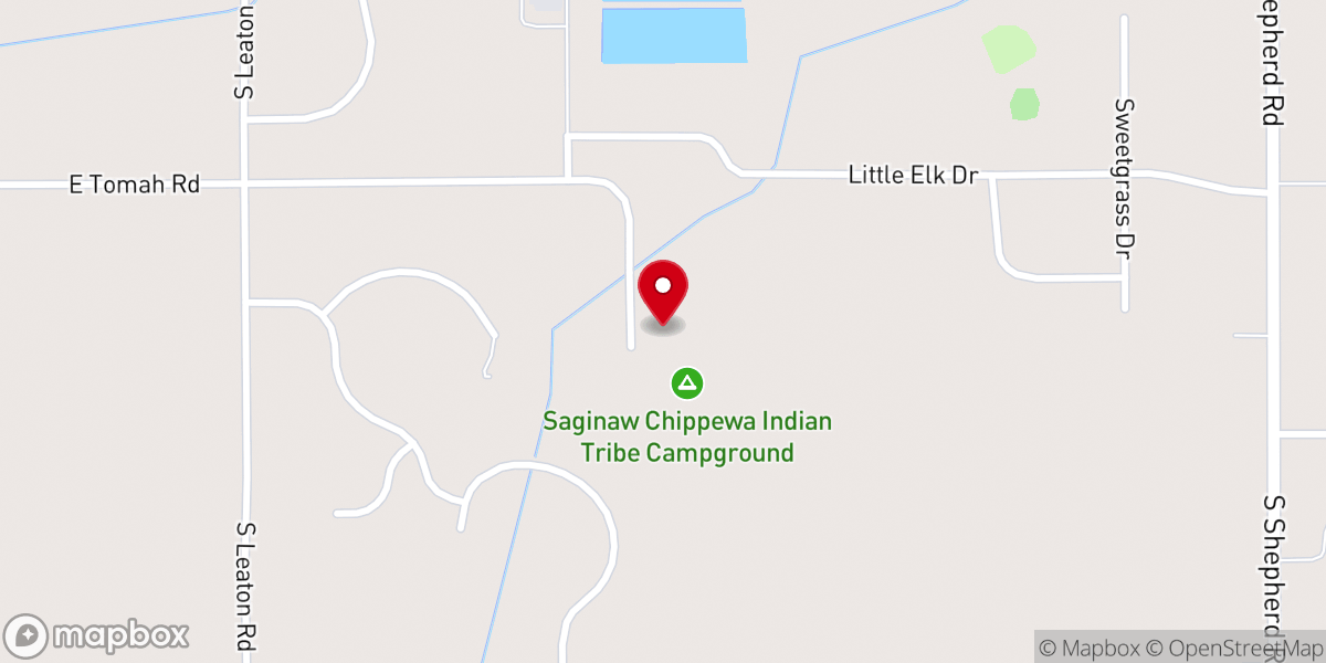 Map showing location of Chippewa Indian United Methodist Church