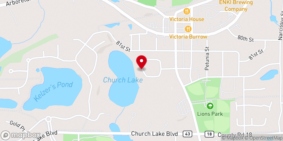 Map showing location of Church Lake Park