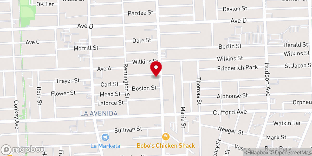 Map showing location of Helping Hand Missionary Baptist