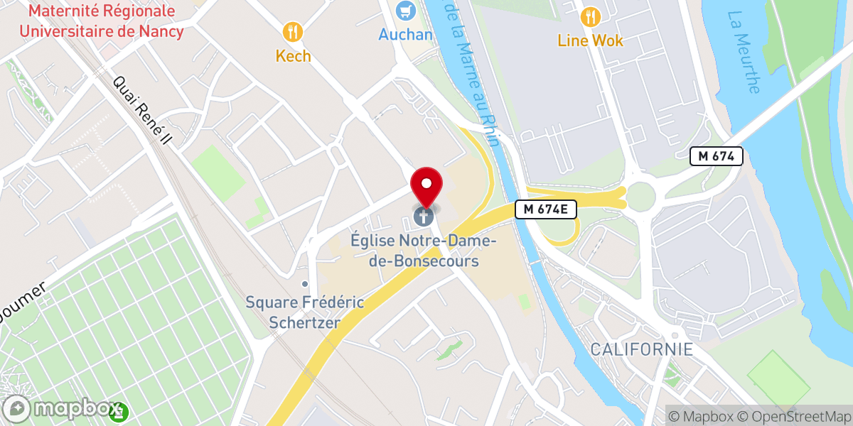 Map showing location of Église Notre-Dame-de-Bonsecours