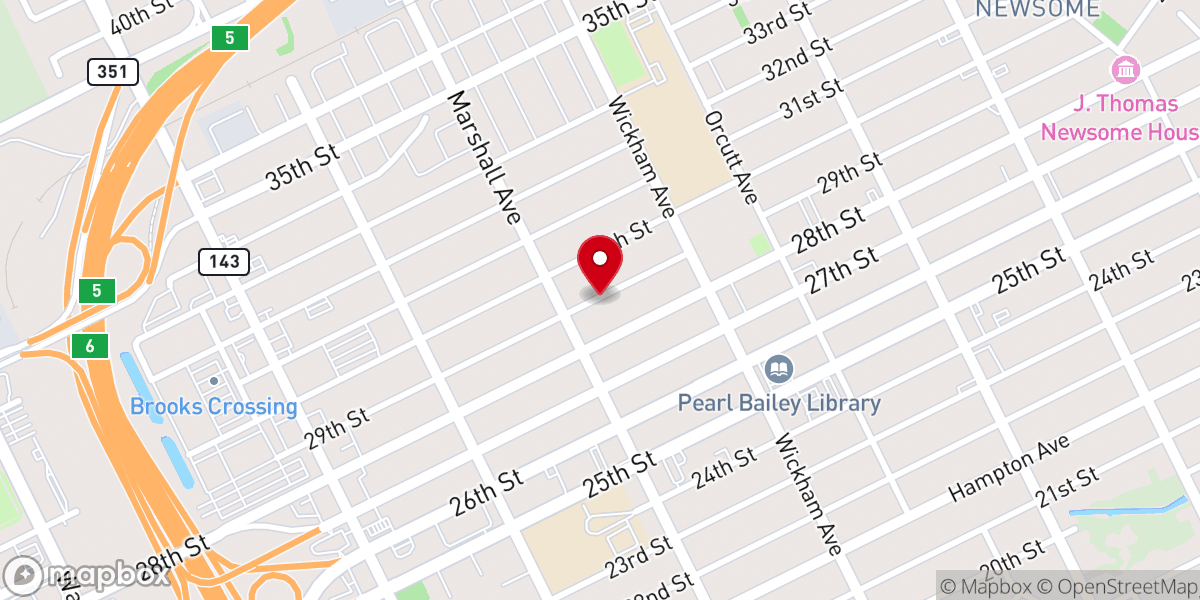 Map showing location of House of Refuge Worship Center