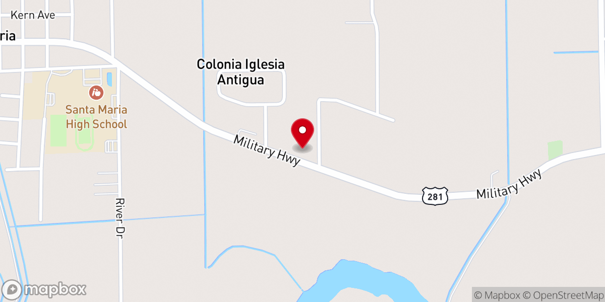 Map showing location of Primera Iglesia Bautista de Santa Maria