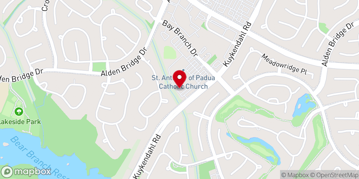 Map showing location of Our Lady of the Angels Chapel