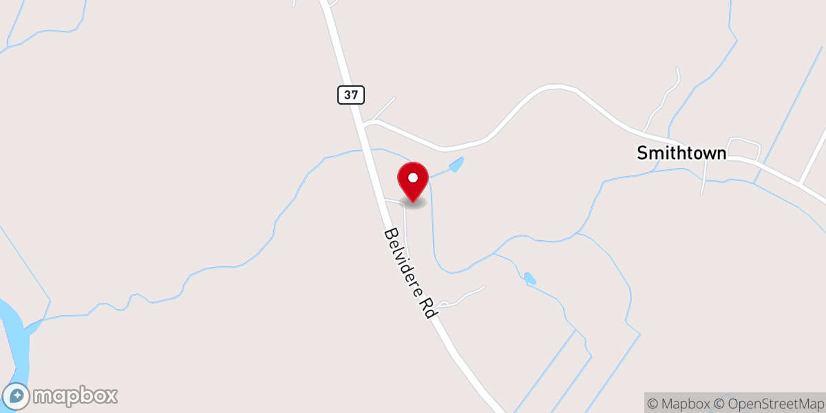Map showing location of Bagley Chapel Baptist Church