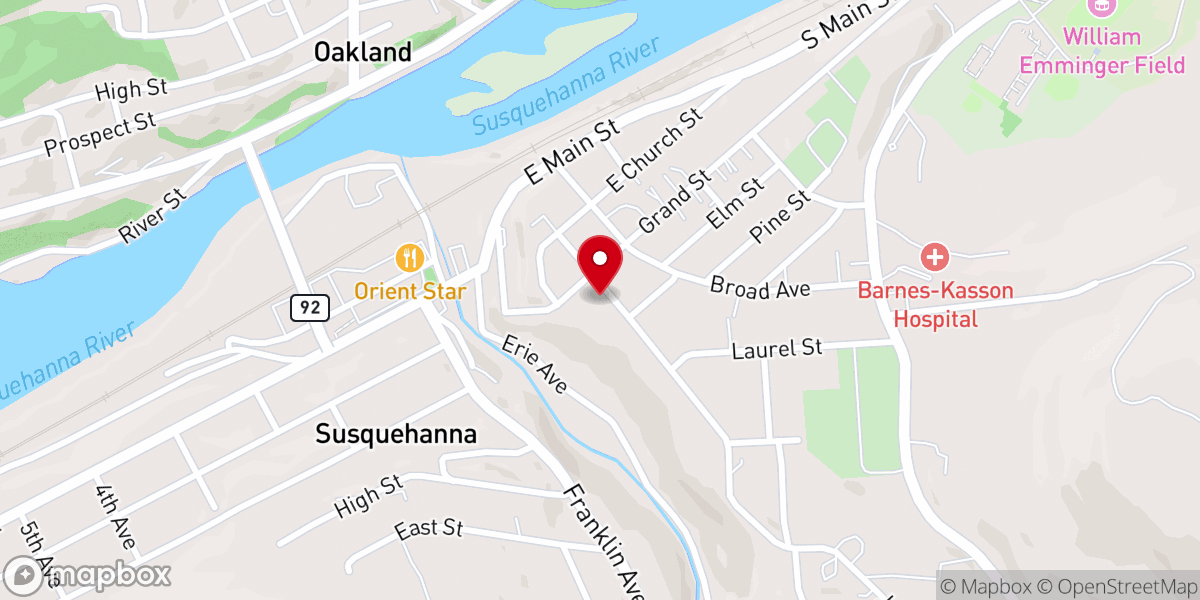 Map showing location of Susquehanna County Interfaith House of Hope