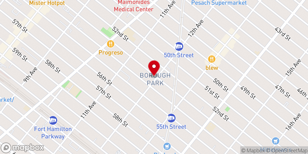 Map showing location of Congregation Mareh Yechezkal Inc