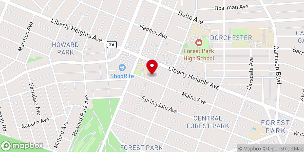Map showing location of Bibleway Free Will Baptist Church