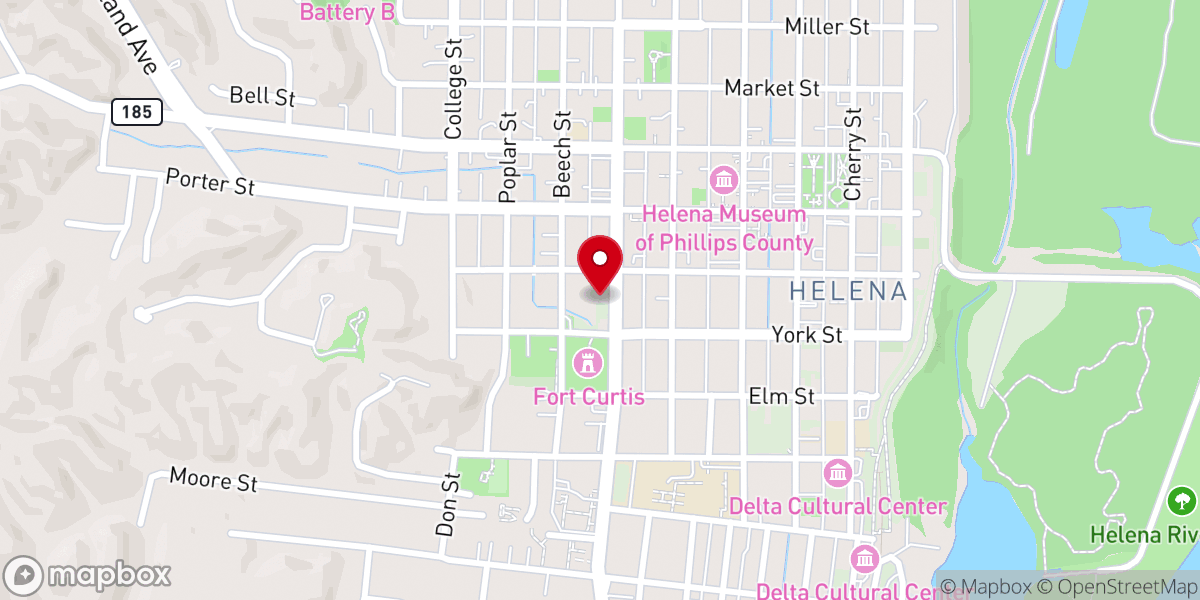 Map showing location of Carter Chapel AME