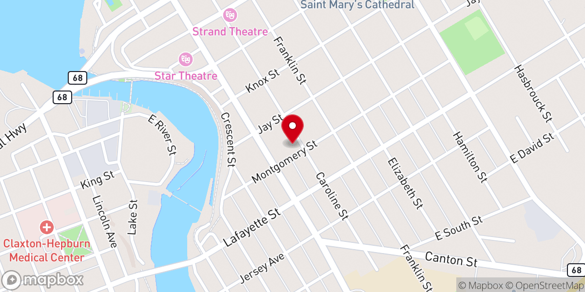 Map showing location of United Methodist Church