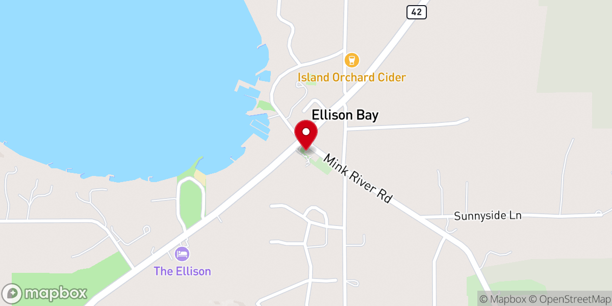 Map showing location of Kick Ash Door County