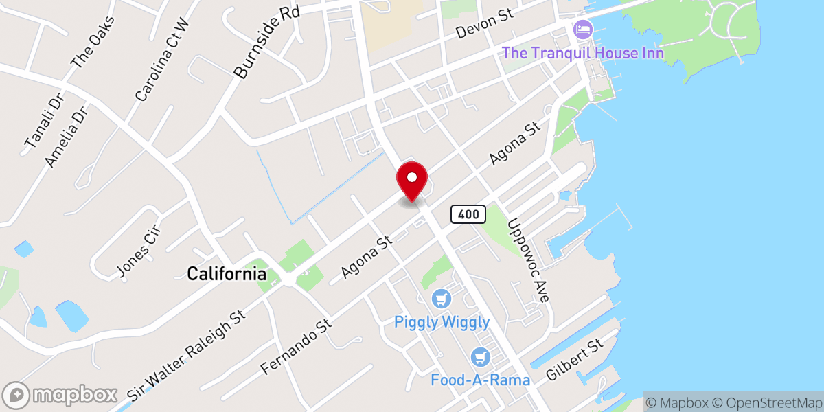 Map showing location of Iglesia Bautista En Manteo