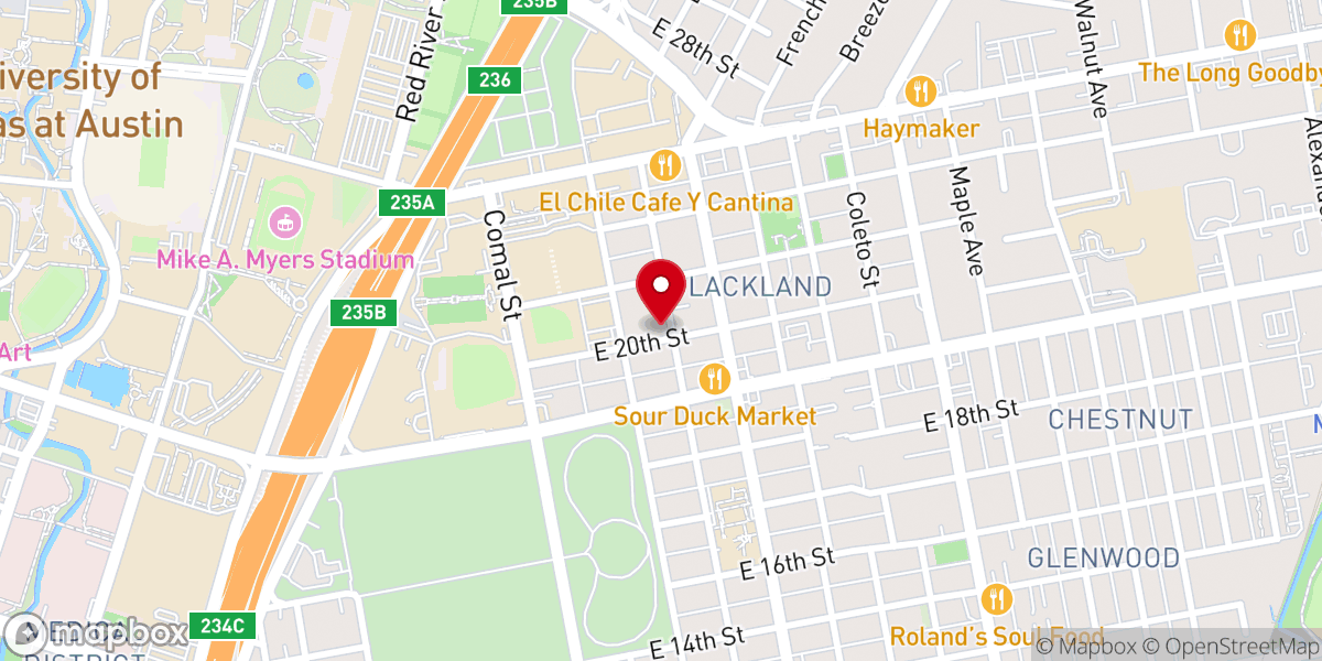 Map showing location of Rising Star Baptist Church