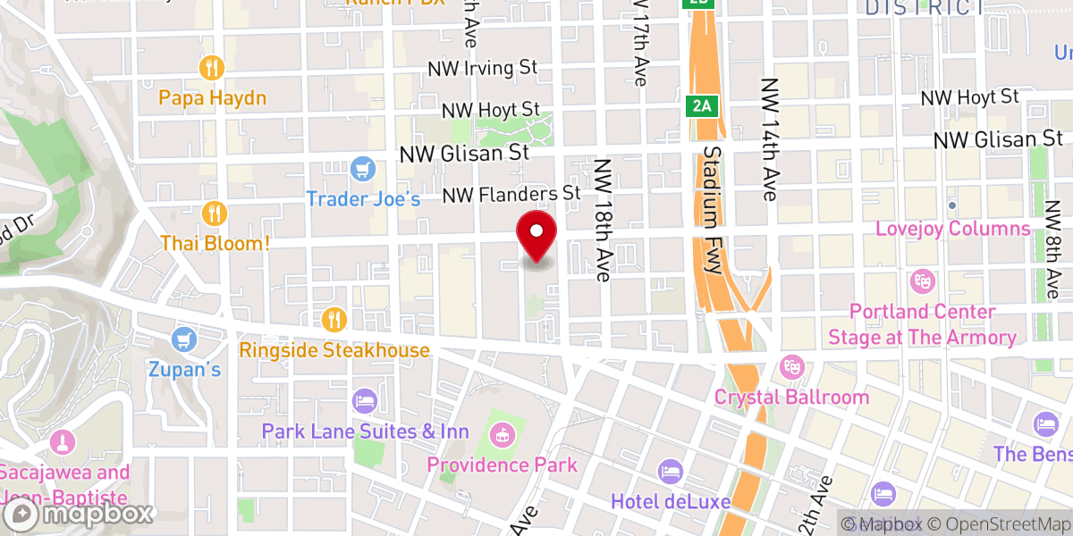 Map showing location of Trinity Episcopal Cathedral