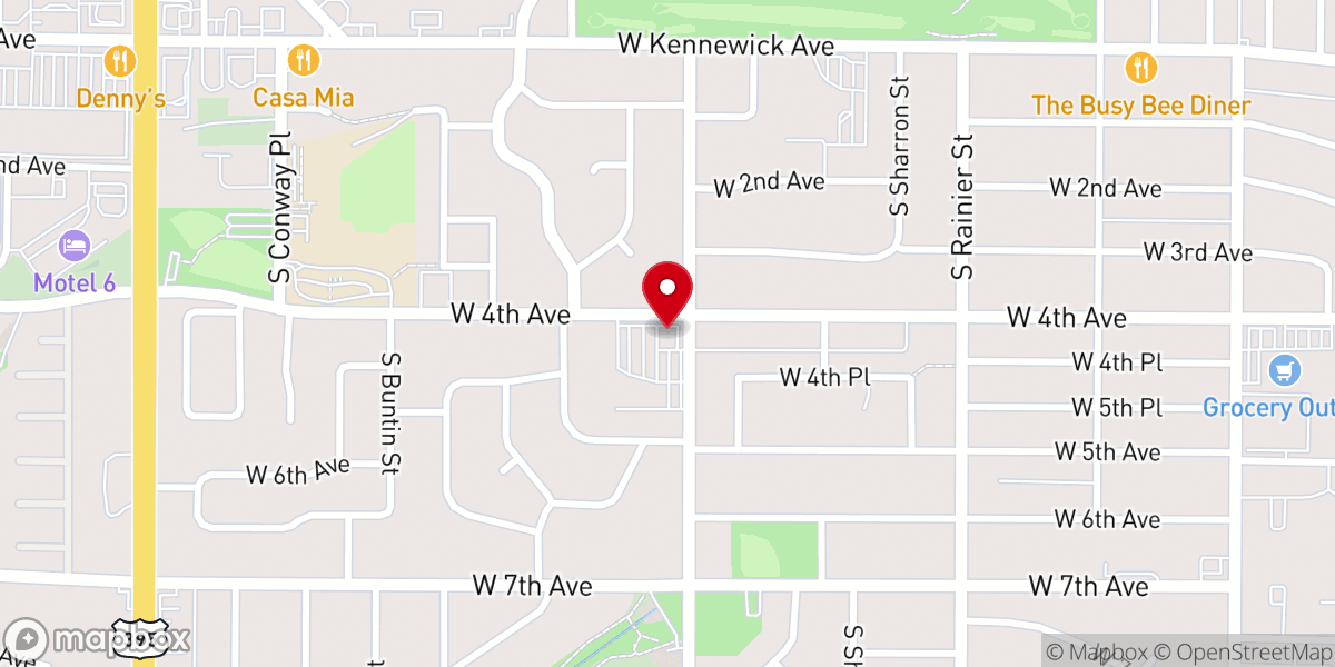 Map showing location of Victory Outreach Church of Tri-Cities