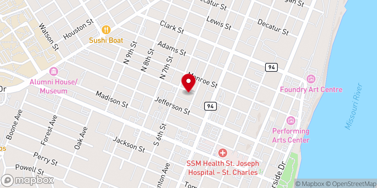Map showing location of St Johns Ame Church