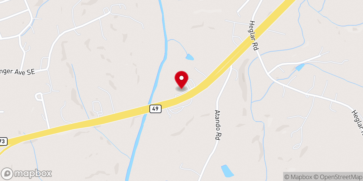 Map showing location of Young Memorial Baptist Church