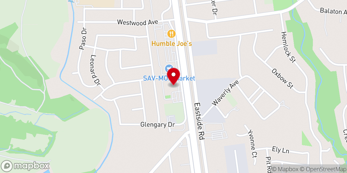 Map showing location of Shasta Baptist Church