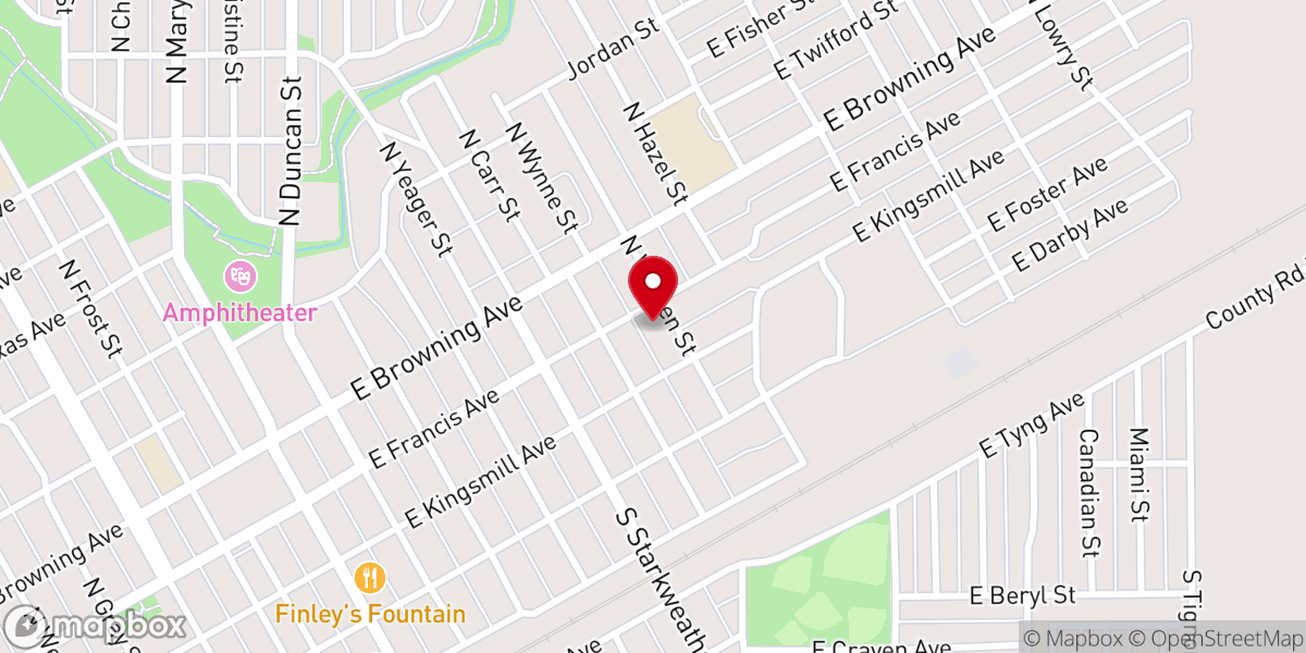 Map showing location of Fellowship Baptist Church