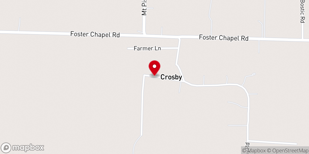Map showing location of Crosby Baptist Church