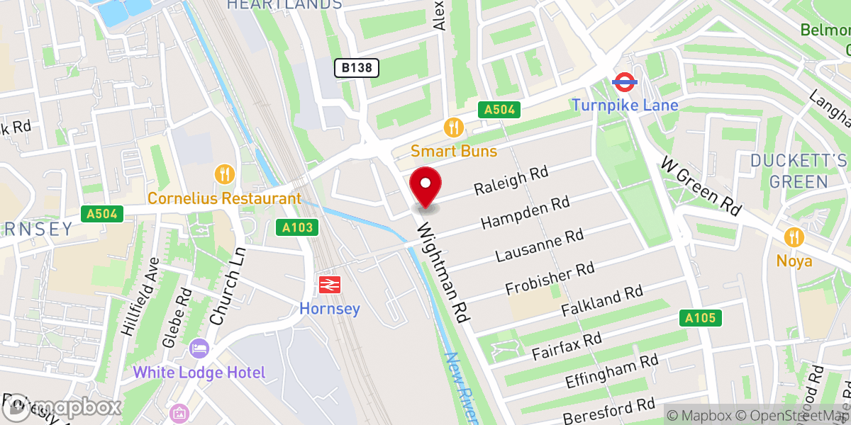 Map showing location of The Gospel Centre